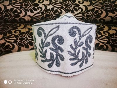 Barkati Topi Light Grey New Flower Design