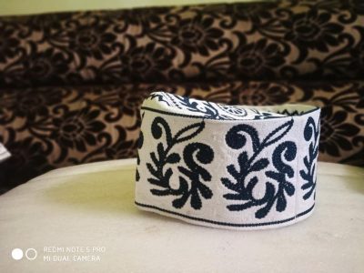 Barkati Topi White Pestal Green New Flower Design