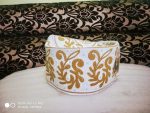 Barkati Topi White Yellow New Flower Design
