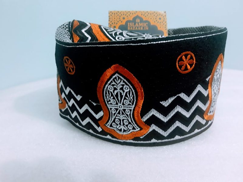 Zohaib Ashrafi Topi Orange Black