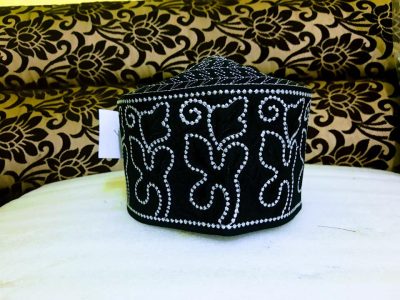 Banarasi Barkati Topi White Black Model-3
