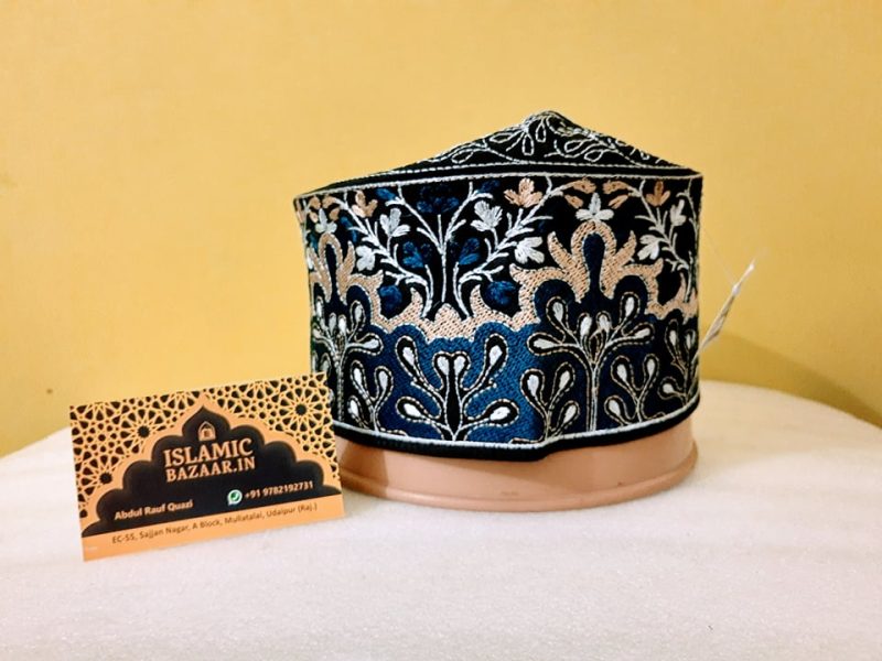 Barkati Golden Blue Topi