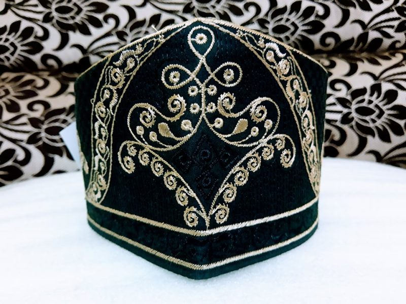 Barkati Black Golden Flower Topi Model No 281220