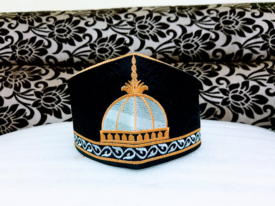Barkati Golden Black Garib Nawaz Gumbad Topi