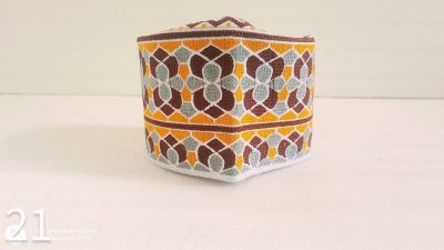 Omani Barkati Topi Yellow Grey 21 Inch Islamicbazaar