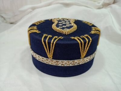 Navy Blue Designer Caps Islamicbazaar 2023